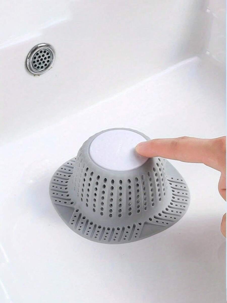 Collapsible Drain Cover Protector For Shower, Bathtub And Sink: Plastic Hair Catcher Strainer, Suitable For Flip-Up And Regular Drains - Multicolor - View 1