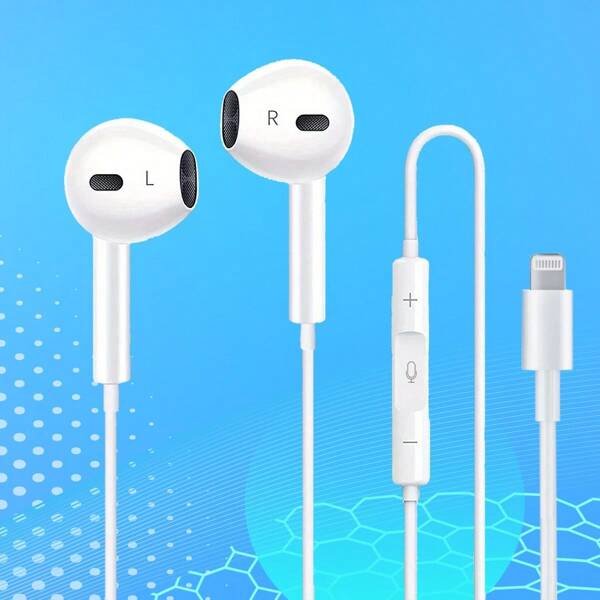 Lightning-Schnittstelle kabelgebundene Kopfhörer - hochwertige Soundqualität, eingebautes Mikrofon und Fernbedienung, kompatibel mit iPhone, iPad und anderen Apple-Geräten, Lightning-Buchse In-Ear-Kopfhörer mit Kabelfernbedienung, Lightning-In-Ear-Kopfhörer geeignet für iPhone14/13/12/11/7/8 Plus XS, mit Lightning-Anschluss