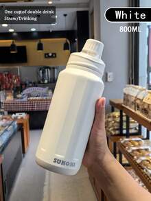 A杯800ML316不锈钢运动水杯好看男女学生户外车载办公便携大容量健身运动骑行杯冷热水壶节日礼物礼品水瓶返校开学 - 彩色 - 查看 18