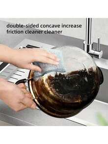 10-Pack Microfiber Wire Cleaning Cloths - Double-Sided Reusable Wash Cloths For Washing Dishes, Cutlery, And Kitchen Utensils Without Scratching