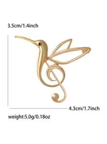 1 pezzo Spilla a colibrì con nota, spille da donna a forma di animale, per borsa, maglione, cappotto, cappello, scarpe, vestito, tailleur