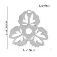 2pcs Fashionable 304 Stainless Steel Gold/Silver Plant & Flower Pattern Pendant, Vacuum Electroplated Durable Craft, Suitable For Necklace, Earrings, DIY Jewelry Making