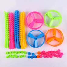 40pcs/Bag Flying Pet Chase Toy Colorful Bamboo Dragonfly Plastic Hand Push Flying Birthday Party Favors Guests Treat Goodie Filler, 1/10/40pcs