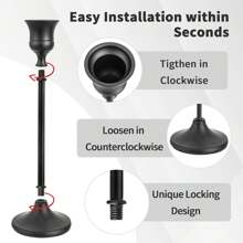 3 PiecesBlack Flared Candle Holders, Festive Decor For Weddings And Parties