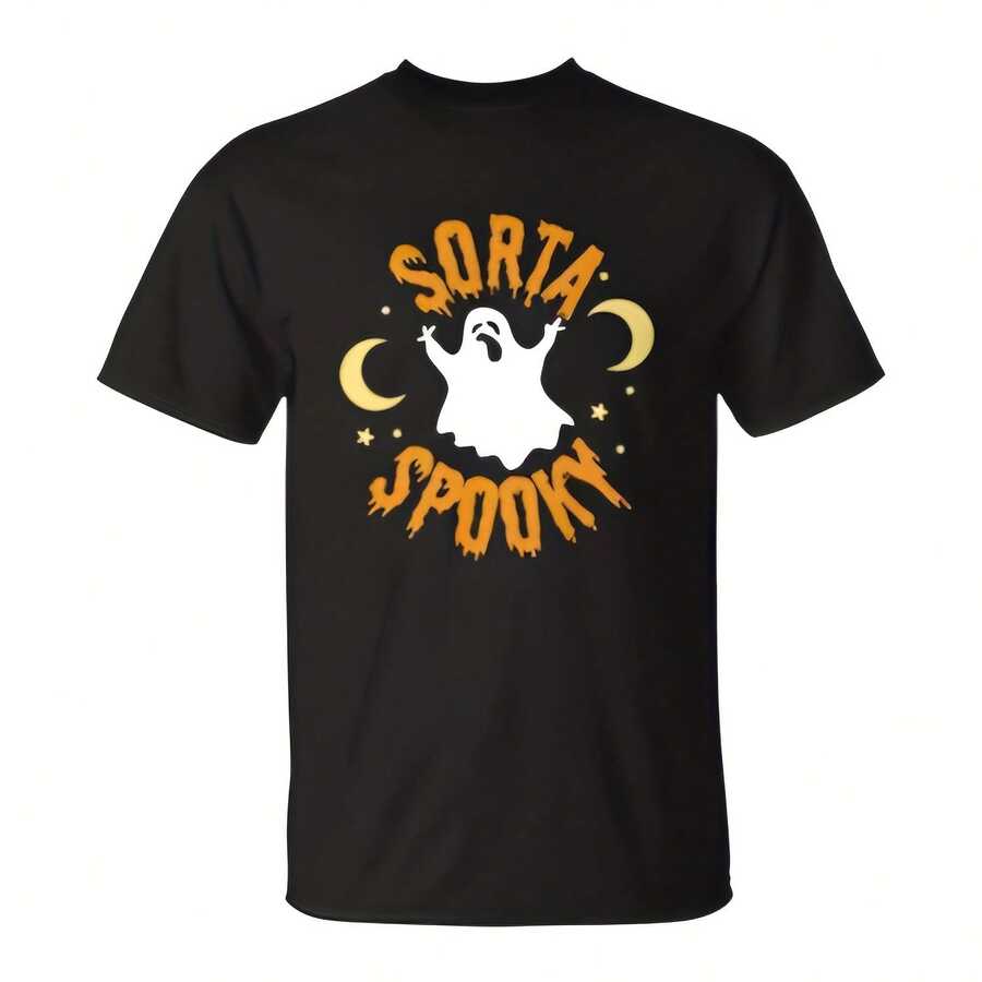 Halloween Rta Spooky Ghost Hunting Night Moon Uni T-Shirt  Seseable CA 220G Heavyweight 100% Cotton T-Shirt . This Offers A Structured Fit, Ft Feel, And Long-Lasting Wear. Perfect For Casual Style, Layering, Or Everyday Essentials, It's Breathable Yet Sturdy-Your New Favorite Go-To Shirt. Ropa De Hombre,Manfinity, Clog,Manfinity ,Streetwear,Ropa Para Hombre,Horror,Vintage T Shirts,Graphic ,Streetwear ,Funny T Shirts,Graphic,Meme Shirts,Band T Shirt,Alien,Outdoor Home Style,God - 黑色 - 查看 1