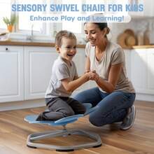 Robotime Robud Kids Sensory Flower Shape Swivel Chair, Autism Spinning Chair For Kids Sensory, Autism Kids Swivel Chair With Non-Slip Design, Training Body Coordination, No Assembly Blue - Blue - View 8