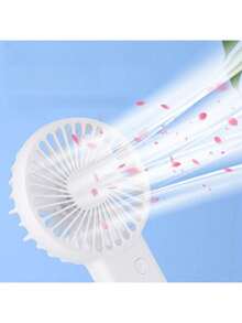 1PC Mini USB Charging Handheld Fan Desktop Small Fan With Mobile Phone Holder Portable And Simple Outdoor Small Fan Cute - Blue - View 4