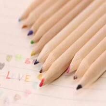 12 支/套创意短彩色铅笔套装，迷你可爱铅笔，内置卷笔刀，适合返校用品、奖品礼物，颜色随机混合 - 彩色 - 查看 8