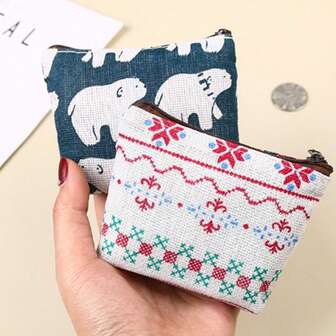 布艺钱包、化妆包、迷你便携式零钱包、卡包、耳机收纳袋、女士帆布束口袋