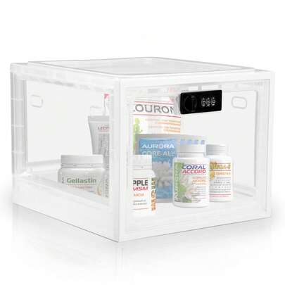 Lockable Medicine Box | Premium Fridge Storage Container | Secure Lock Box For Meds, Phone & Food | Kitchen/Home | Refrigerator Friendly Box