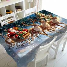 Mantel con estampado temático navideño. Manteles cuadrados y rectangulares, manteles de estilo minimalista moderno, adecuados para mesas de café, comedores, hoteles, restaurantes, fiestas navideñas en el hogar, campamentos y decoración de cocinas europeas/estadounidenses.