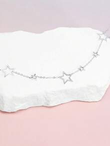 DareSee 时尚星星装饰项链，适合日常佩戴，音乐节、Y2K音乐节、秋冬季礼物、音乐节 - 銀色 - 查看 4