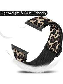 Nylon Watch Band, Compatible With Apple Watch Bands 38mm, 40mm, 41mm, 42mm, 44mm, 45mm, 46mm, 49mm. Soft, Breathable, Elastic Nylon Band. Compatible With Apple Watch Series Ultra/11/10/9/8/76/5/4/3/SE. Men's And Women's Sports And Casual Watch Bands., Easy To Wear - Leopard - View 4