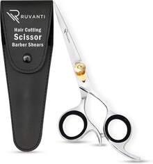 Hair Cutting Scissors - Professional Barber Shears For Salon & Home Use, Sharp Durable Stainless Steel Blades, Comfortable Grip Handles, Includes Case - Tijeras De Peluquería Profesional - Vàng - Xem 1