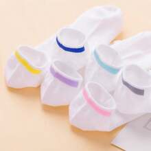 6 Pairs Women's Low Vamp Socks, Cute Japanese Style Boat Socks, Short Tube Plain Color Anti-Odor Socks