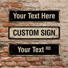 1pc Customized Street Sign Metal Arrow Direction Plaque, Outdoor Name Plate Custom Gift