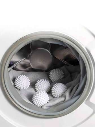 2/4/6 pièces Boule de lavage anti-enroulage, blanche pure, nettoyage magique pour tambour de machine à laver, pour l'élimination des saletés et le détordage