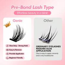 [39Pcs]GENIELASH Glue-Free Cool Girl Eyelash For Beginner Self Adhesive Eyelashes Natural False Eyelashes No Need Glue