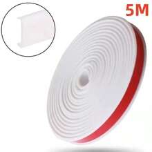 1 قطعة شريط حواف ذاتي اللصق بشكل حرف U بطول 5 متر/196.85 بوصة، غطاء واقي للحماية والديكور لحواف الطاولات والكراسي