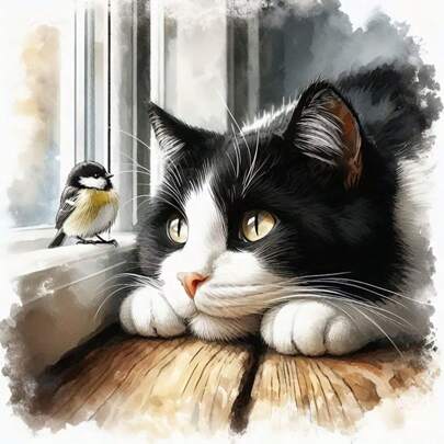 1pc 5D Diamond Painting Kit, 11.8*11.8in/15.7*15.7in Cat Pattern, Suitable For Adult Beginner DIY Mosaic Diamond Art, Full Drill Handmade DIY Diamond Painting For Living Room, Bedroom, Office Wall Decor, Surprise Art Home Decor Gift For Family And Friends