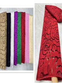 5 yardas/1 yarda Tela de encaje de tul jacquard brocado francés de última moda 2025, encaje de satén dorado de alta calidad para mujeres, tela para boda, fiesta y costura