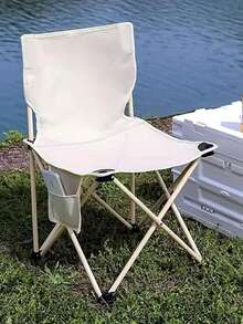 1 件（52x32 厘米）紧凑型便携式折叠椅，配有耐用钢架和牛津布，可折叠户外背包椅，适用于钓鱼、徒步旅行、野餐、露营、海滩、超轻露营椅（随机颜色） - 彩色 - 查看 3