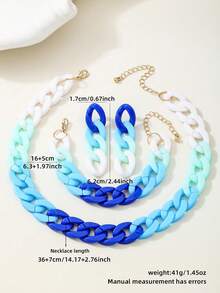 1 Set Of Minimalist Matte Retro Original Elegant High Atmosphere Simple Earrings Necklace Set - Brown - View 9