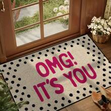 1pc Whimsical Polka Dot Welcome Mat, Machine Washable, Suitable For Kitchen, Dining Room, Hallway, Bathroom, Bedroom, Party, Patio Decor, Gifts, Home Atmosphere, Spring Decor, Summer Holiday Decor, Seasonal Summer Decor, Personalized Home, Fashionable Home