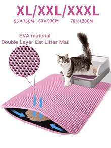 1 Piece Cat Bed Mat, Anti-Scatter Bed Mat, Double Layer Honeycomb Design, Urine And Water Waterproof Material, Dispersion Control, Less Waste, Easier To Clean, Washable - Multicolor - View 2