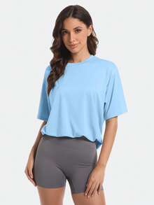 TELALEO 5 Packs Workout Oversized T Shirts For Women, Short Sleeve Plus Size Baggy Quick Dry Athletic Gym Shirts Tops Tees - 彩色 - 查看 4