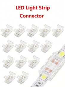 5Pcs/10Pcs 2-Pin L-Type COB/SMD LED Connector 8mm Strip To Strip Solderless Corner Connector For 2-Pin COB/SMD LED Strip Light