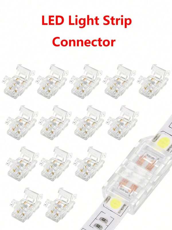 5 Stück/10 Stück 2-polige L-förmige COB/SMD LED Verbinder, 8mm streifenlos Eck Verbinder für 2-polige COB/SMD LED Streifen