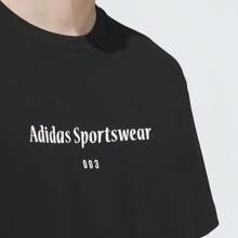 Adidas Men's Casual Versatile Letter Print Breathable Short Sleeve T-Shirt