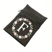 1 件黑色手腕钱包，带字母花卉印花图案 - 安全拉链开合、超透气网眼、臂式手机袋、紧凑型迷你零钱包 - 非常适合积极的生活方式，是户外运动、跑步和健身活动爱好者的理想选择 - 黑色 - 查看 7