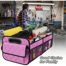 New  Car Trunk Organzier And Storage With 6 Big Pocket,Car Accessories For Women/Men 70L Waterproof Polyester Trunk Organzier For Car/SUV/Minivan/Truck(Large, Pink) - 粉紅色大號 - 查看 7