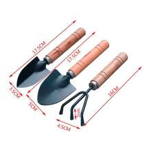 Kit 3 Peças para Jardinagem Conjunto Mini Ferramentas Jardim Vaso Planta Horta Cultivo - Preto - Visão 6