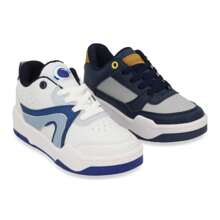 Duo Tenis Deportivo Color Negro y Rojo Para Caballero Con Material Sintetico - Blanco - Ver 1