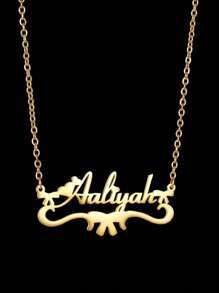 1 Pieza Personalizada Collar de Cadena con Símbolo de Corona, Cruz, Nombre, Corazón, Cruz de Acero Inoxidable, Corazón, Mariposa, Estrella, Mariposa, Símbolo de Infinito, Nombre Árabe, Joyería Personalizada para Exteriores, Playa, Letras de Cadena, Logotipo Firmado, Número Colgante Gargantilla
