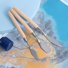 3/7pcs Stainless Steel Oil Painting Knives Artist Crafts Spatula Palette Knife Oil Painting Mixing Knife Scraper Multifu Art Tools - one-size - View 7