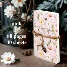 1pc, A5,80 Pages,Floral Sketchbook, Bandage Pendant, Blank Picture Notebook, Portable Travel Sketchbook, Diy Diary, Blank Notebook, Perfect For Writing, Suitable For Colored Pencils, Oil Paints, Marker Pens And Perfect Gifts, Ladies' Gift,Back To School,School Supplies