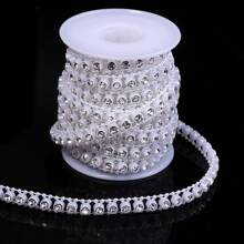 3 Yards/Roll ABS Faux Pearl Rhinestone Chain, Bridal Dress Accessory, Party Decorative Chain, Elegant Bracelet & Necklace Making Faux Pearl Chain