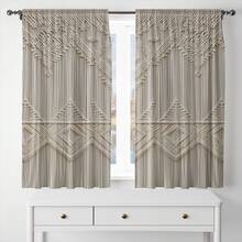 2 chiếc rèm cửa sổ dệt không dây họa tiết bán trong suốt 100% polyester phong cách cổ điển, có thể giặt bằng máy, chủ đề mơ mộng, thích hợp cho phòng ngủ và phòng khách - Nhiều màu - Xem 6