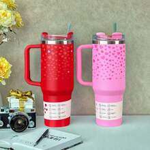 Compatible With Stanley Cup H2.0 Tumbler 40 Oz | Leak-Proof Double Wall Vacuum Insulated Stainless Steel Water Bottle,Hot/Cold Retention, Ergonomic Handle Travel Mug For Camping, Commuting, Gifts (Iced Coffee Ready)