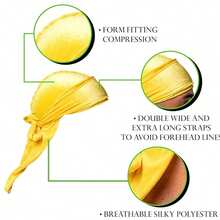 Awegeo 男士纯色天鹅绒长尾头巾，带系带 - 海盗风格头饰，适合户外运动和日常穿着，海盗帽，海盗服装 - 靛青色 - 查看 4