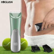 Recortadora corporal para hombres, afeitadora eléctrica, recortadora eléctrica para área inguinal y cabello, afeitadora/recortadora con cuchilla de cerámica para higiene masculina, recortadora para todo el Body con batería de 500mAh