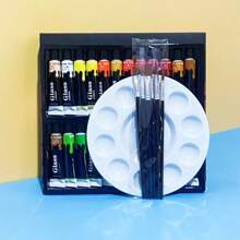 12/24/36 Farben Acrylfarben, Glas Malfarben Kunstbedarf reich an Farben und vielseitig zum Malen, 12 ml / 0,41 Unzen pro Tube, wasserbasierte Farbtube, geeignet für Leinwand, Holz und Basteleien - professionelle Künstlerbedarf, geeignet für Profis, Studenten und Erwachsene, Muss-haben für das neue Schuljahr, Einschulung, Schulmaterial