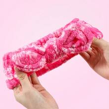 Miniso Barbie Collection Alphabet Printed Hair Bands, Cute Home Facial Hair Bands Bathroom Decor Summer - Pink - View 4