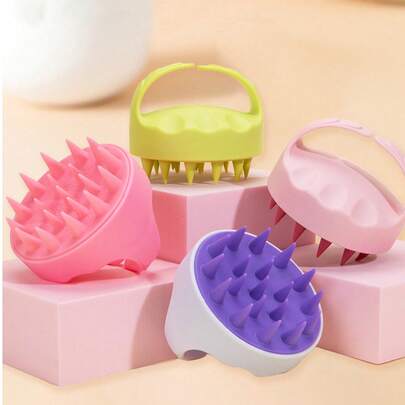 1个硅胶头皮按摩洗发刷，头皮清洁刷，去角质头皮按摩器，头发和头皮按摩刷，浴室配件 - 返校洗发刷，符合人体工程学的头皮清洁洗发刷 - 温和去角质按摩器，适合所有发质