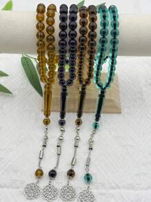 Cuentas musulmanas de oración de acrílico de 10 mm, 45 piezas, brazalete hecho a mano de estilo árabe de Oriente Medio