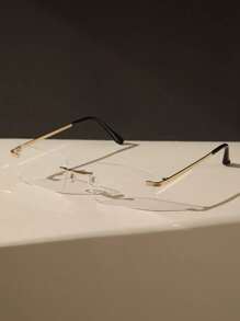 1 pieza Gafas cuadradas de cobre para mujer con marco clásico transparente para lectura diaria, accesorios para prevenir la fatiga visual